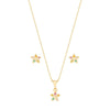 CONJUNTO ESTRELA ZIRCÔNIAS COLORIDO BCF 359