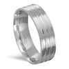 ALIANÇA PRATA ESCOV. C/ FRISO R65 6MM